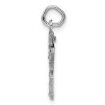 Sterling Silver Rhodium-plated Diamond-cut #28 Charm - Image 2