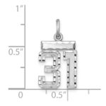 Sterling Silver Rhodium-plated Diamond-cut #31 Charm - Image 3