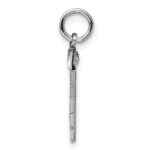 Sterling Silver Rhodium-plated Diamond-cut #34 Charm - Image 2