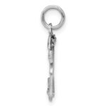 Sterling Silver Rhodium-plated Diamond-cut #35 Charm - Image 2