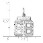 Sterling Silver Rhodium-plated Diamond-cut #68 Charm - Image 3