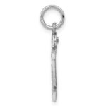 Sterling Silver Rhodium-plated Diamond-cut #72 Charm - Image 2