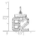 Sterling Silver Rhodium-plated Diamond-cut #82 Charm - Image 2