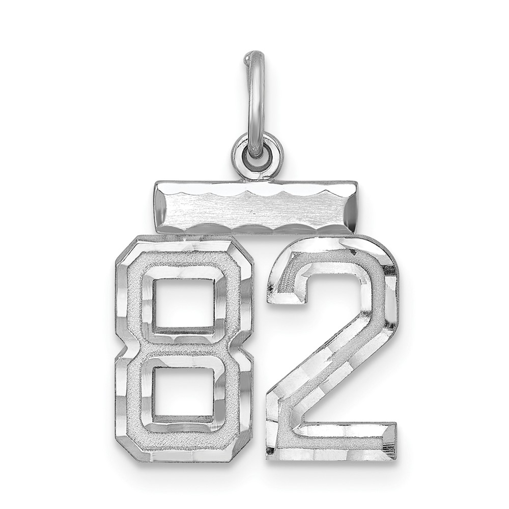 QSN82.jpg Sterling Silver Rhodium-plated Diamond-cut #82 Charm - Image 1