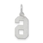 Sterling Silver/Rhodium-plated Polished Number 6 Charm - Image 4