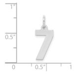 Sterling Silver/Rhodium-plated Polished Number 7 Charm - Image 3