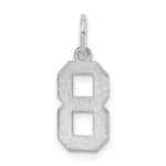 Sterling Silver/Rhodium-plated Polished Number 8 Charm - Image 4
