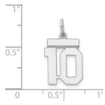 Sterling Silver/Rhodium-plated Polished Number 10 Charm - Image 3