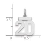Sterling Silver/Rhodium-plated Polished Number 20 Charm - Image 2
