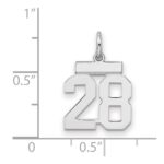 Sterling Silver/Rhodium-plated Polished Number 28 Charm - Image 2