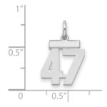 Sterling Silver/Rhodium-plated Polished Number 47 Charm - Image 2