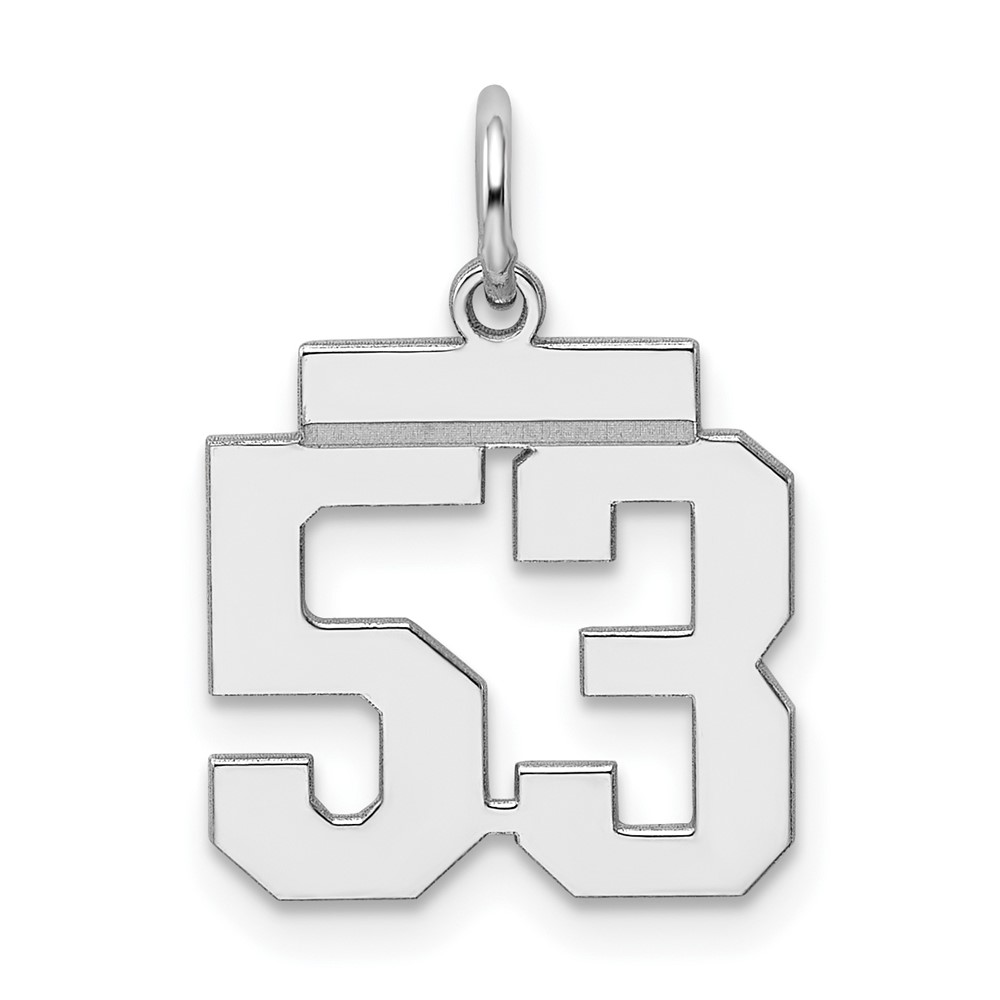 QSS53.jpg Sterling Silver/Rhodium-plated Polished Number 53 Charm - Image 1