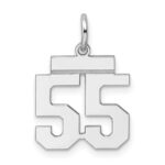 Sterling Silver/Rhodium-plated Polished Number 55 Charm