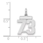 Sterling Silver/Rhodium-plated Polished Number 73 Charm - Image 2