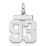 Sterling Silver/Rhodium-plated Polished Number 93 Charm