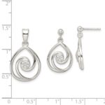 Sterling Silver CZ in Teardrop Pendant and Earrings Set - Image 5