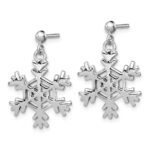 Sterling Silver Rhodium-plated Snowflake Earrings and Pendant Set - Image 2