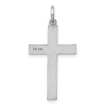 Sterling Silver Rhodium-plated Laser Designed Cross Pendant - Image 3