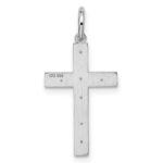 Sterling Silver Rhodium-plated Laser Designed Cross Pendant - Image 3