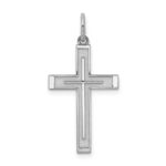 Sterling Silver Rhodium-plated Laser Designed Cross Pendant
