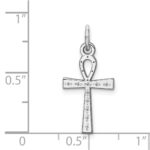 Sterling Silver Rhodium-plated Laser Designed Cross Charm - Image 4