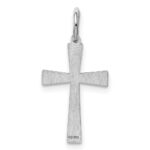 Sterling Silver Rhodium-plated Laser Designed Cross Charm - Image 4