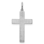 Sterling Silver Rhodium-plated Laser Designed Cross Pendant - Image 4