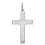 Sterling Silver Rhodium-plated Laser Designed Cross Pendant - Image 4