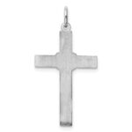 Sterling Silver Rhodium-plated Laser Designed Cross Pendant - Image 4
