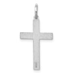 Sterling Silver Rhodium-plated Laser Designed Cross Pendant - Image 4