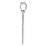 Sterling Silver Rhodium-plated Blue Enameled Cross Hatch Cross Charm - Image 2