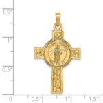 14k Polished Cross with St. Jude Thaddeus Medal Pendant - Image 3