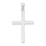14k White Gold Engravable Cross Charm