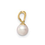 14K Madi K 4-5mm White Near Round Freshwater Cultured Pearl Pendant - Image 2