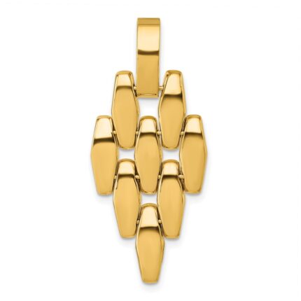 14k Polished Fancy Link Geometric Dangle Pendant