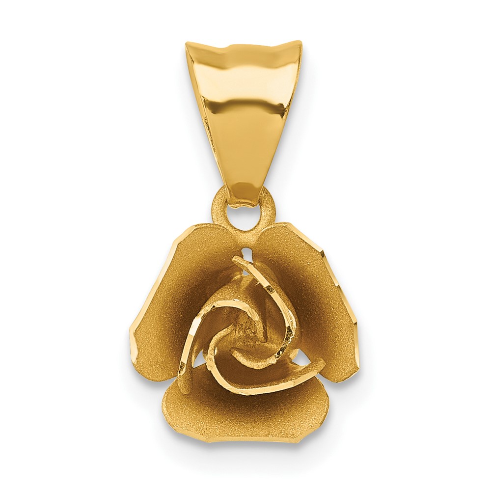 SF3303.jpg 14k Brushed Rose Flower Pendant - Image 1