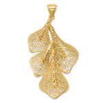 14k Polished Filigree Calla Lily Flower Pendant - Image 3