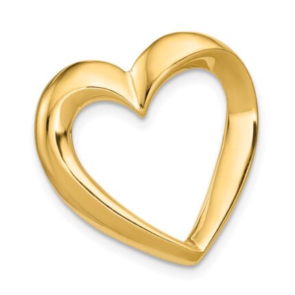 14k Polished Heart Slide Fits up to 4mm Regular/6mm Fancy or Reversible Omega
