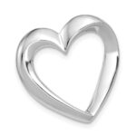 14k White Gold Polished Heart Slide Fits up to 4mm Regular/6mm Fancy or Reversible Omega