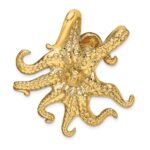 14K Polished and Textured Large Octopus Omega Slide - Image 4