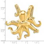 14K Polished and Textured Large Octopus Omega Slide - Image 3