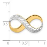 14K with Rhodium Diamond-cut Infinity Slide Fits up to 4mm Fancy or Reversible Omega Only - Image 3