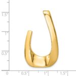 14k Two-tone Polished U-Shape Slide Fits up to 6mm Regular/8mm Fancy or Reversible Omega - Image 3