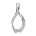 14k White Gold Polished Slide Fits up to 2mm Regular/4mm Fancy or Reversible Omega - Image 4