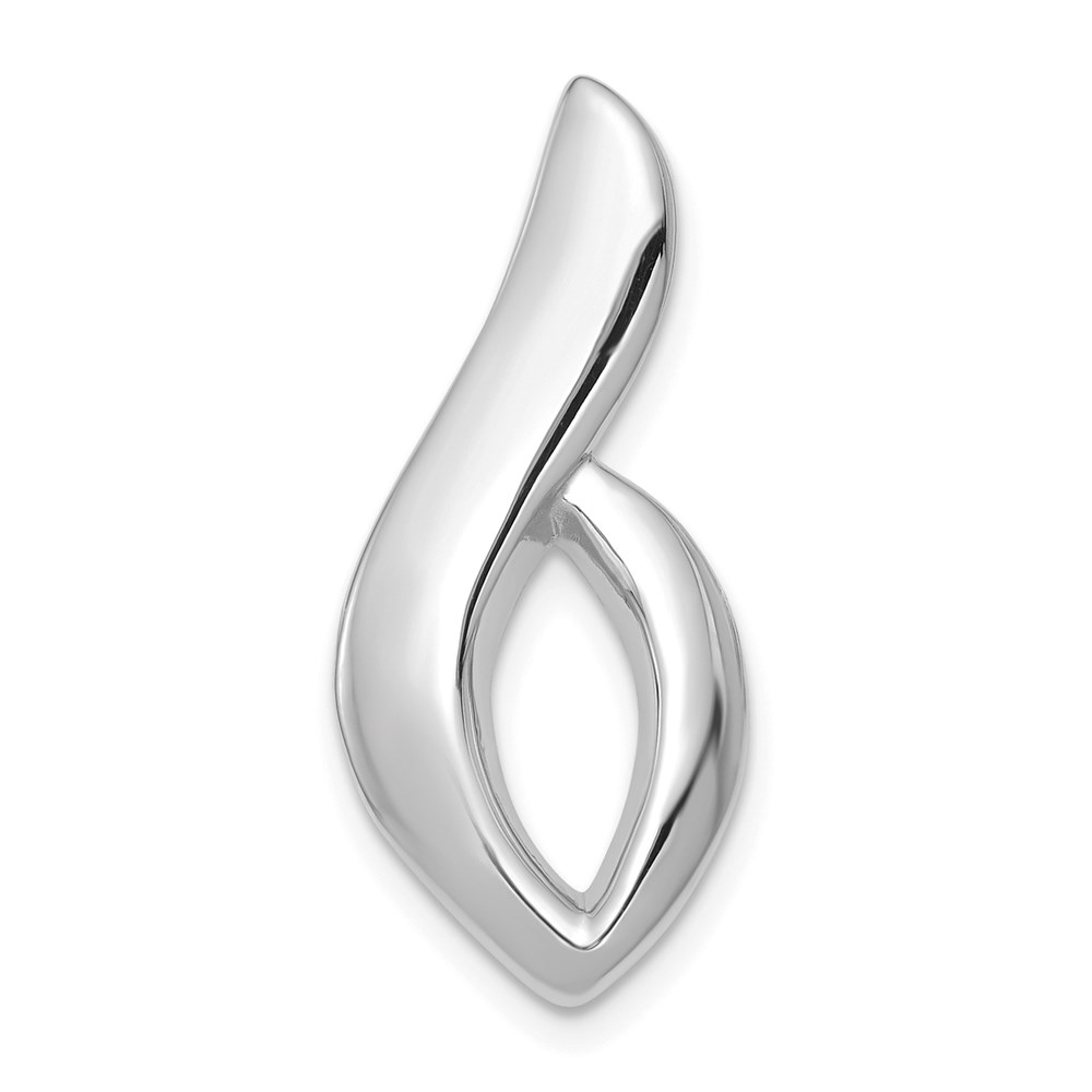 SLW254.jpg 14K White Gold Polished Slide Fits up to 6mm Regular/8mm Fancy or Reversible Omega - Image 1