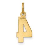 14k Small Brushed Diamond-cut Number 4 Charm - Image 3