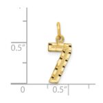 14k Small Brushed Diamond-cut Number 7 Charm - Image 4