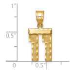 14k Small Brushed Diamond-cut Number 11 Charm - Image 3