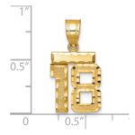 14k Small Brushed Diamond-cut Number 18 Charm - Image 2