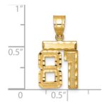 14k Small Brushed Diamond-cut Number 81 Charm - Image 3